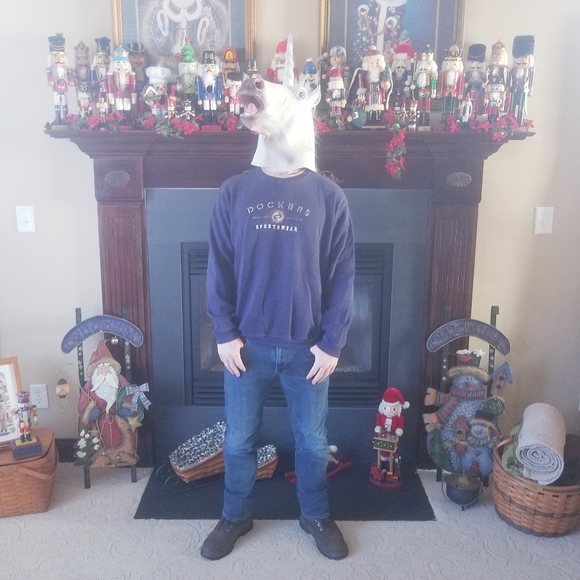 Dockers Sportswear Medium Navy Crew Neck Sweater - Picture 1 of 8